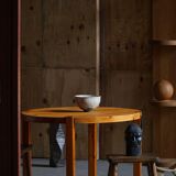 Mid-century Danish round dining table in solid pine, 1970s.