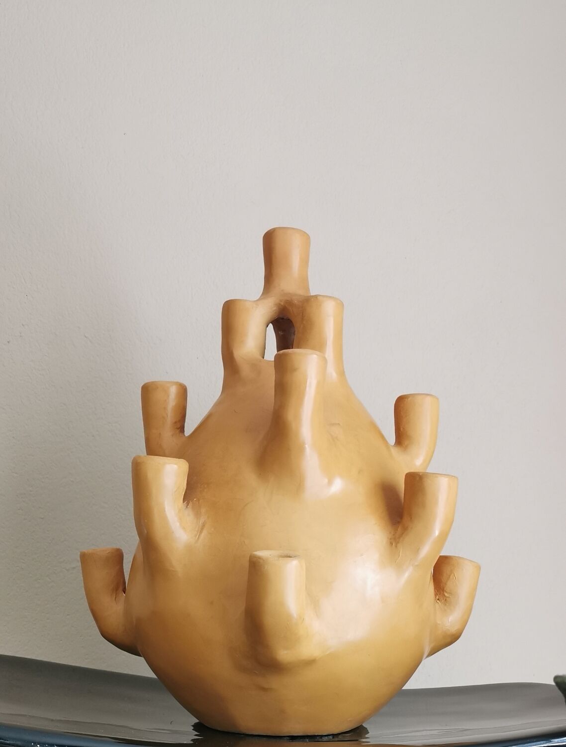 Tamgroute terracotta candlestick vase