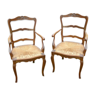 Pair of provencal paillés chairs