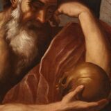 Great 17th century Italian painting, Saint Jerome in Meditation