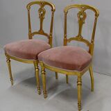 Paire de Chaises en Bois Doré Époque Napoléon III – 2ème partie du XIXe