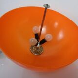 Space Age Orange & White Ceiling Lamp, Italy, 1970s