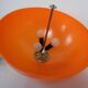 Space Age Orange & White Ceiling Lamp, Italy, 1970s