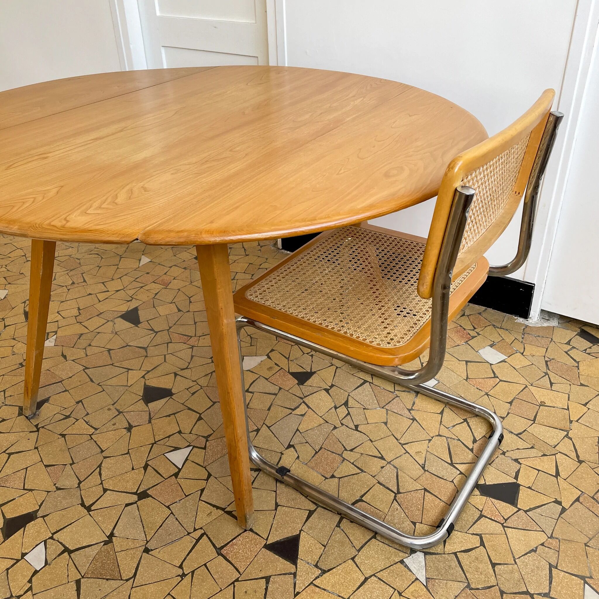 Round Ercol table with flaps
