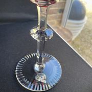 Josephinenhütte - red wine glasses (5) - Art Nouveau - Cut and engraved Crystal Roemer