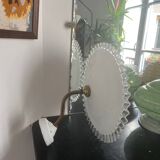 Antique white opaline wall light with a swan neck.