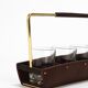Carl Auböck II drinking glass holder, leather and brass, Austria 1950s