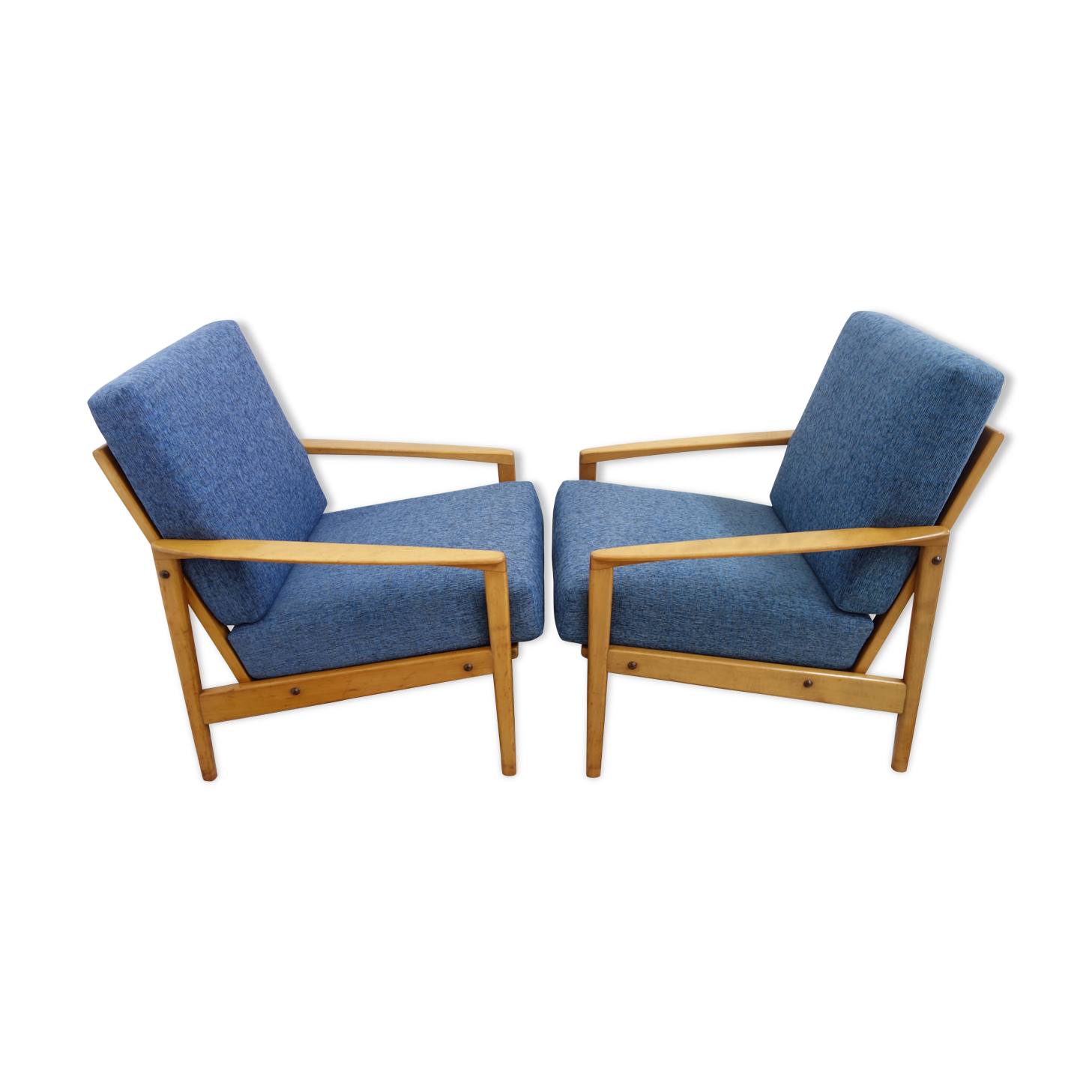 Set of two blue chairs 1960s