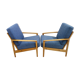 Set of two blue chairs 1960s