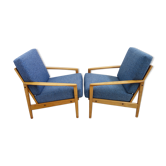 Lot de deux chaises bleues des années 1960
