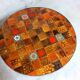 Vintage round coffee table roche-bobois in steel and ceramic 70s