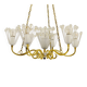 Emil Stejnar brass chandelier from the mid-century, Rupert Nikoll Vienna, Austria, 1950s.