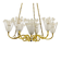 Emil Stejnar brass chandelier from the mid-century, Rupert Nikoll Vienna, Austria, 1950s.