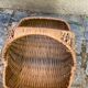 Large woven wicker log basket with handle – Rustic decor / Antique shop