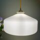 Vintage shade pendant lamp in white opaline
