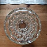 Ancien vase en verre moulé pressé