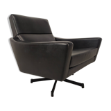 Fauteuil pivotant skaï vintage