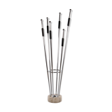 Italian Architectural Travertine Chrome Coat rack, 1960s