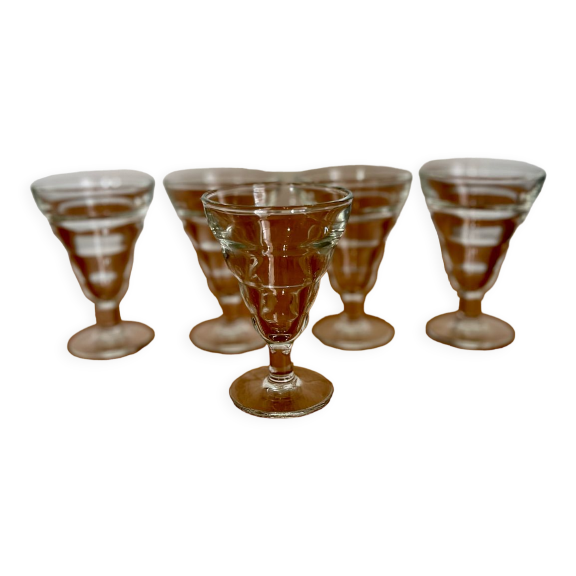 Verres à pieds à bistrot Duralex vintage