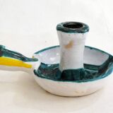 Midcentury Ceramic Candle Holder Picault Style