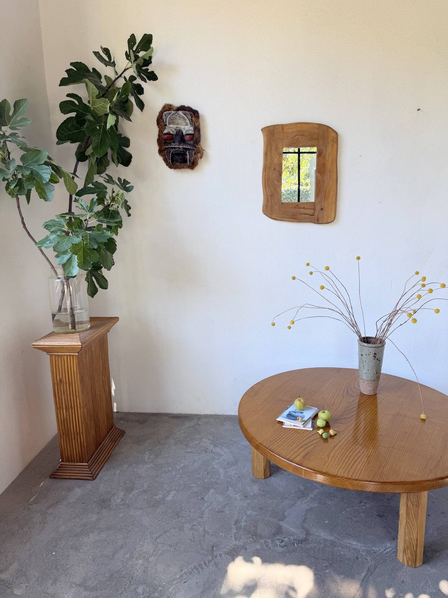 Brutalist organic mirror wood 1960s