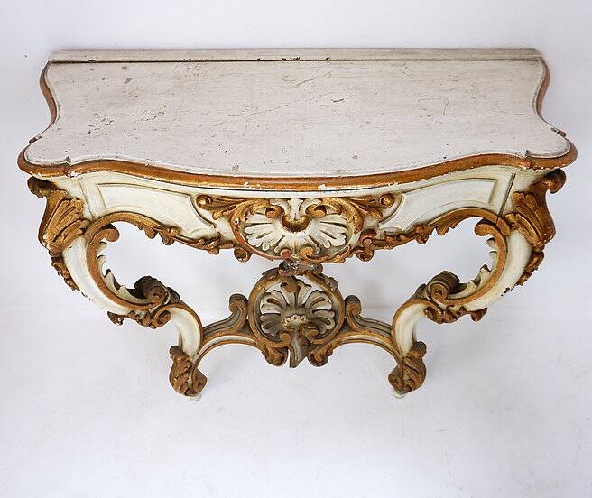19th Century Italian Louis XVI Style Carved Wood console Planter