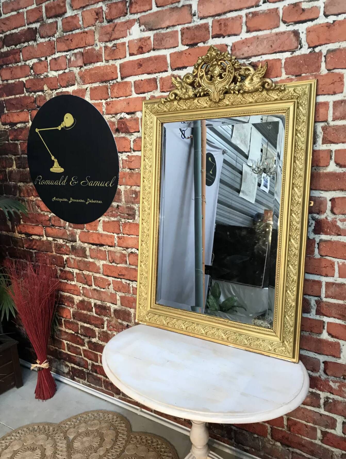Old golden mirror