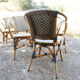 Ensemble de 6 fauteuils bistrot de terrasse en rotin type "parisienne".