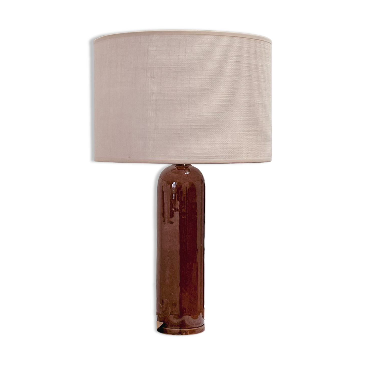 Sandstone and linen lamp