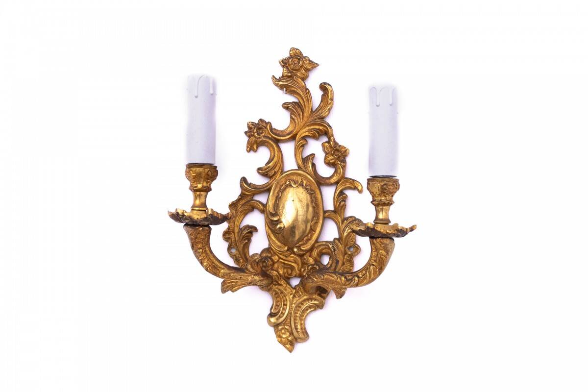 Applique murale en laiton des années 1920, France.