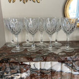 8 cut glass goblets