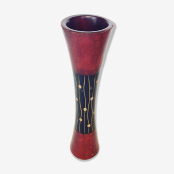 Vase en bois décoré 30cm