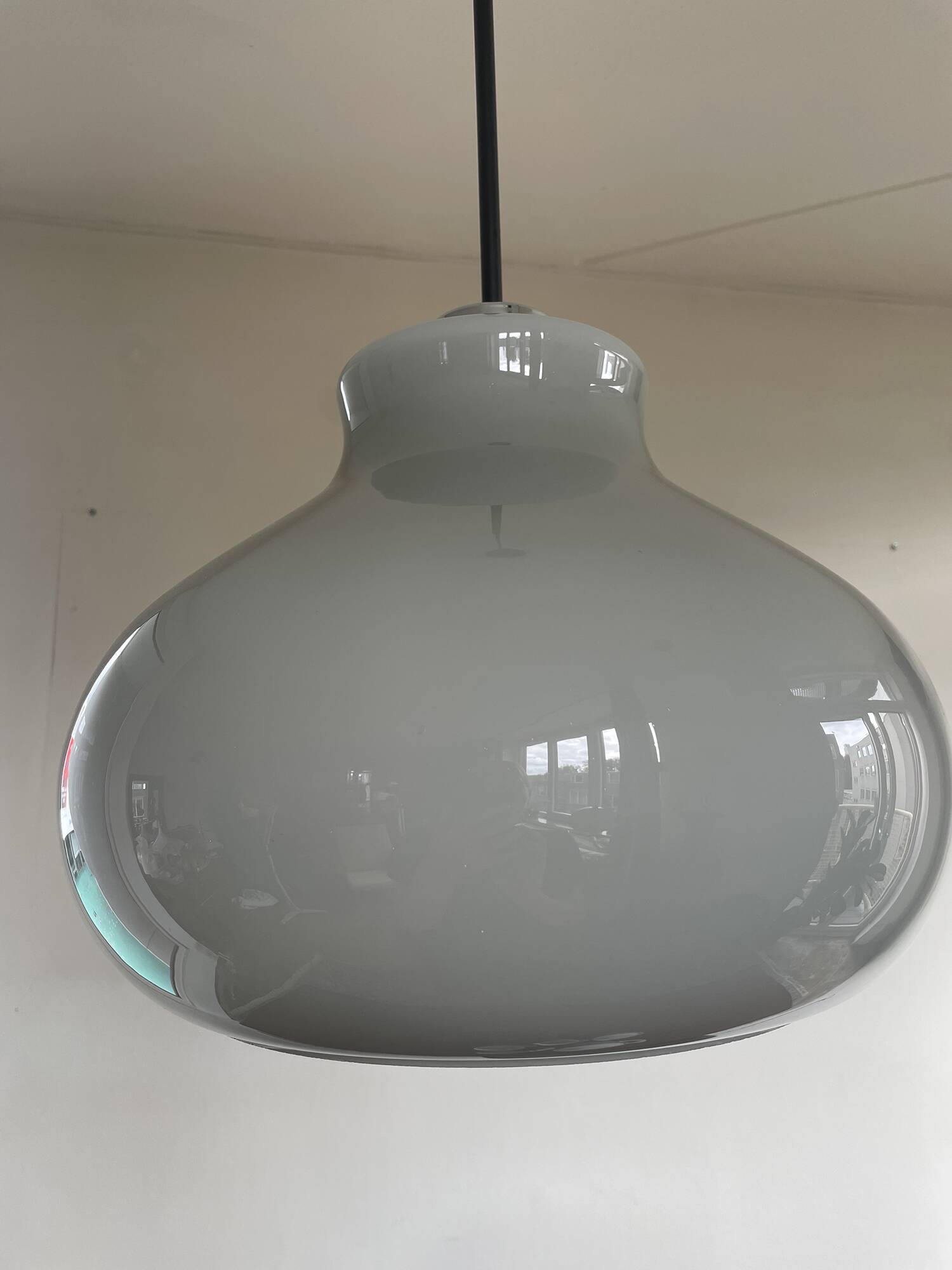 Glass, gray pendant lamp