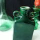 Vintage green vase with ears