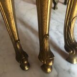 Heavy Onyx Marble Nesting Brass Tables