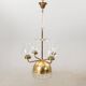 Chandelier Erik Höglund Brass and glass Sweden 1960