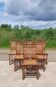 Antique set 6 - cane chair oak