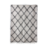 Tapis fait main inspiration berbere noir et blanc reversible 140 X 200 cm