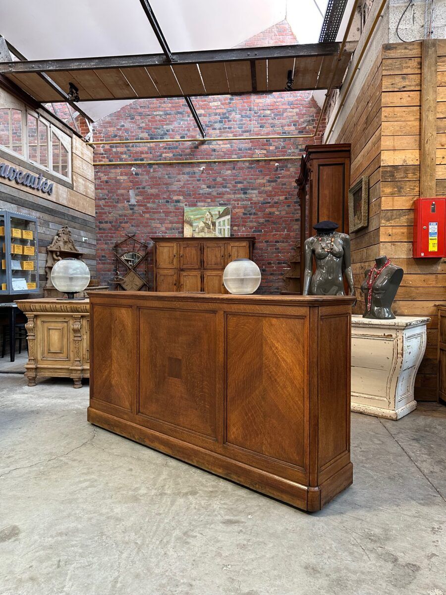 Early 20th-century oak hardware counter