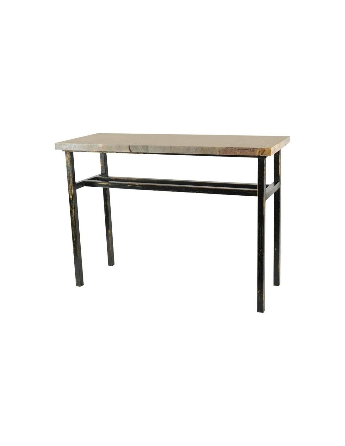 Console, art moderne, acier peint et marbre