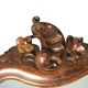 Antique Louis XV style wooden scalloped mirror