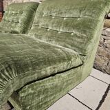 Paire de chauffeuse velour vintage 1970"