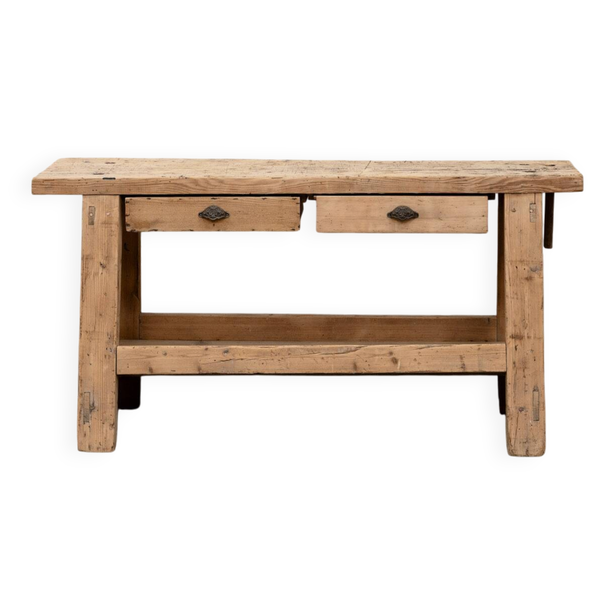 Old pine workbench completely stripped, 1940