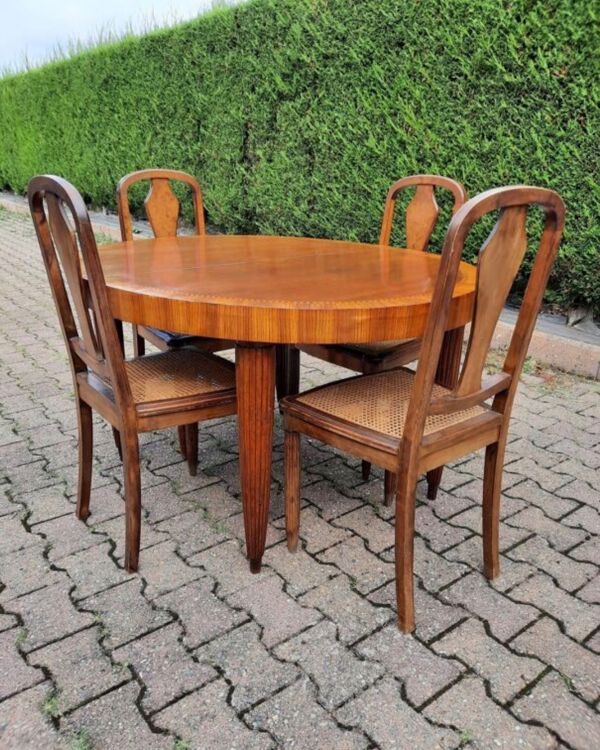 Table ovale en merisier et zébrano