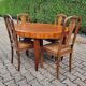 Oval table in cherry wood and zebra wood