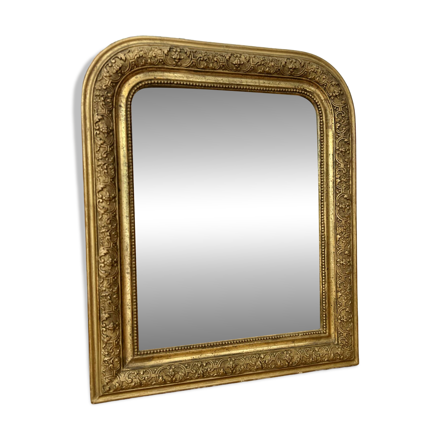 Antique gilded carved mirror - antique glass - vintage - Louis XVI