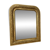 Miroir ancien doré sculpté - glace ancienne - vintage - Louis XVI