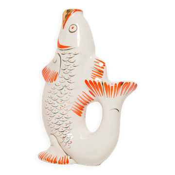White Glass Fish Carafe/Vase