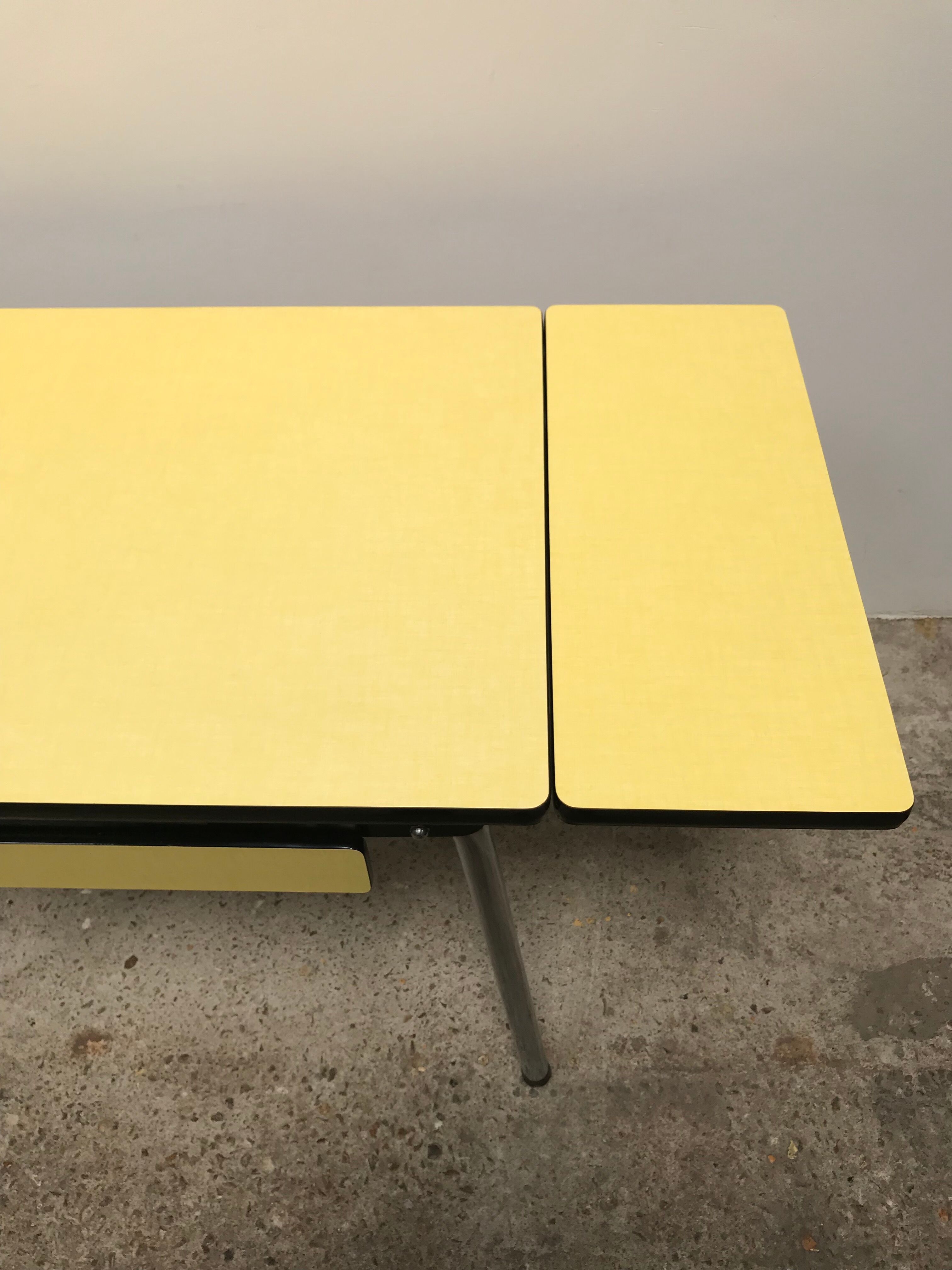 Yellow formica table