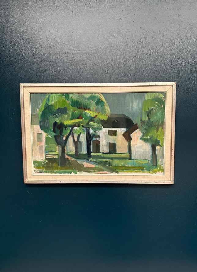 Original Swedish Oil On Canvas – “The White House” By Harry Wichmann – Signed – Vintage & Framed